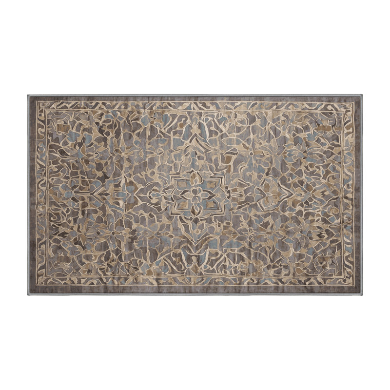 Machine Washable Gray Area Rug, Rectangle 8' x 12'