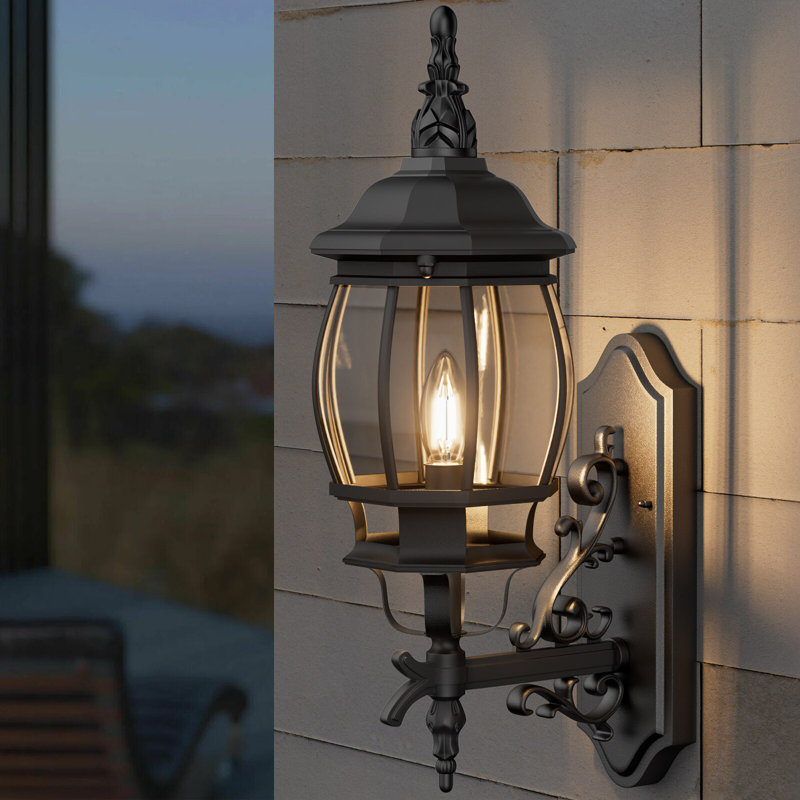 Abruscato Aluminum Wall Light, Black, 19.5"H x 6.3"W x 10.4"D