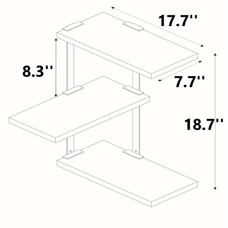 Modern Wall Shelf with Metal Frame, Walnut & Black Finish, 17.7 x 18.7 x 7.9 inches | 100% Melamine Coated Particle Board, Thickness: 0.7 inches | Stylish & Functional Design, Perfect for Additional Storage in Industrial & Contemporary Spaces