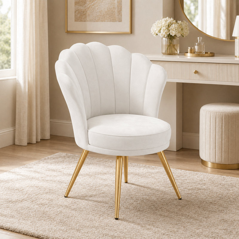 Upholstered Accent Chair, White