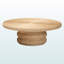 Table basse en rotin tissé à la main Sidonie, table basse d'appoint en osier naturel avec base piédestal