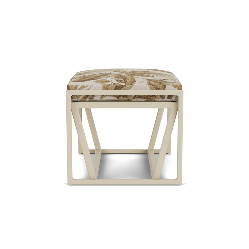 Summit Outdoor Ottoman, Linen, Botanic Willow