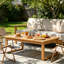 Table basse d'extérieur pour terrasse avec pieds courbés