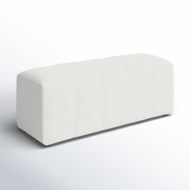 Banc avec revêtement, Bouclé performance blanc cassé