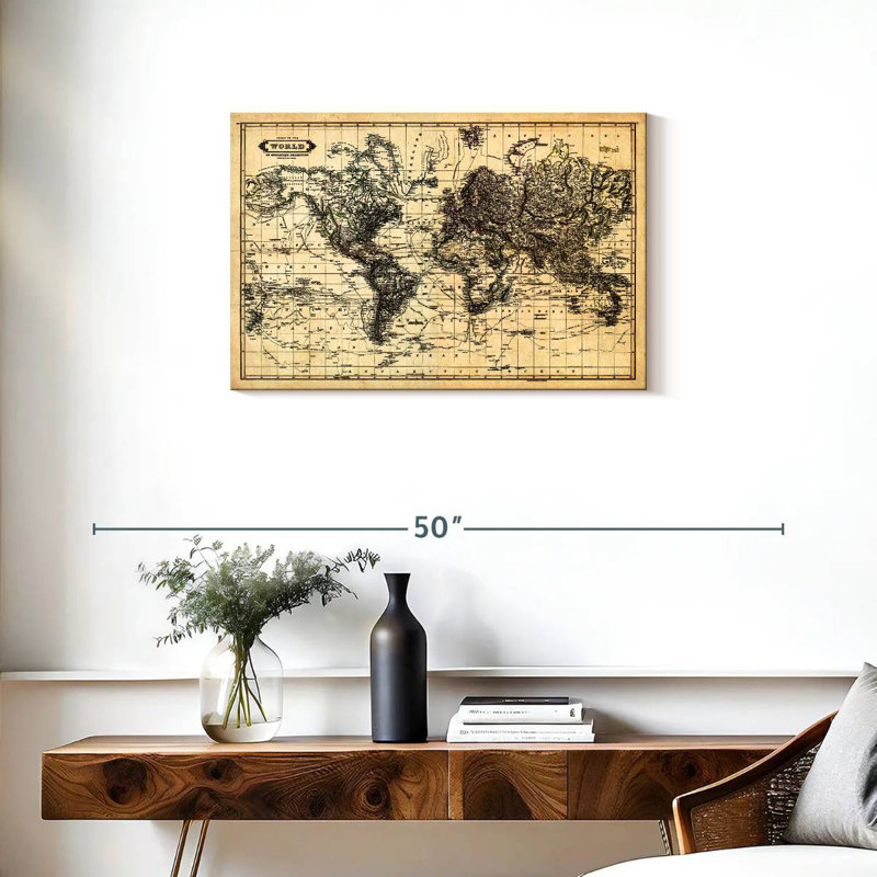 Aliaz Chart Of The World Map, 20" H x 30" W