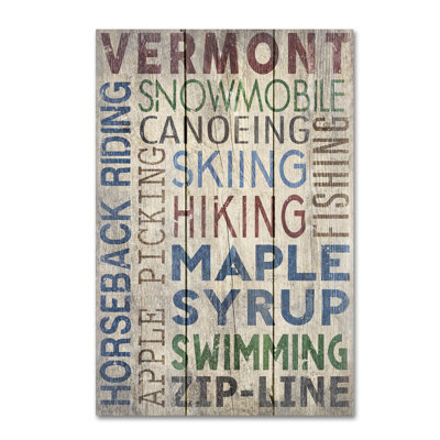 «Vermont» par Lantern Press, reproduction d'art textuel sur toile