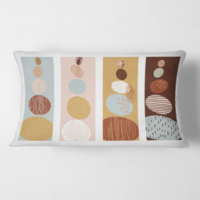 Housse et insert de coussin rectangulaire en forme de galets