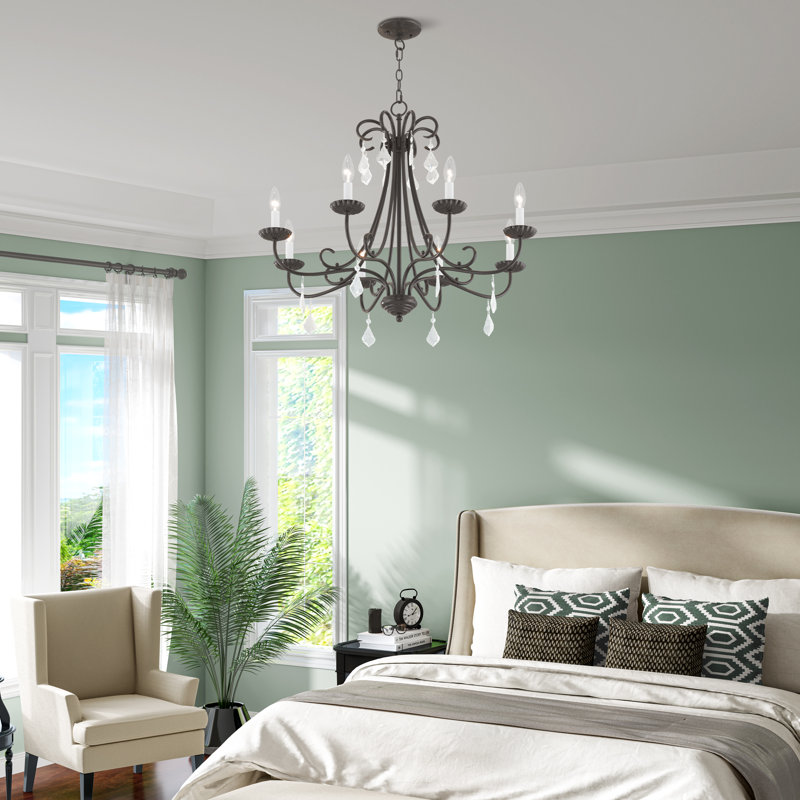Blaney Candle Style Classic / Traditional Chandelier, Bronze, 25"H x 29.75"W x 29.75"D