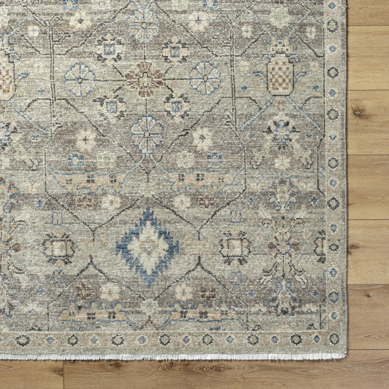 Anelka Handmade Wool Abstract Area Rug, Rectangle 6' x 9'