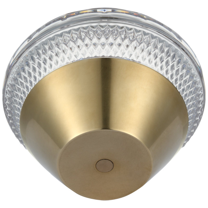 Waterford Copper Coast 5" Rechargeable Accent Lamp with Clear Crystal, Gold