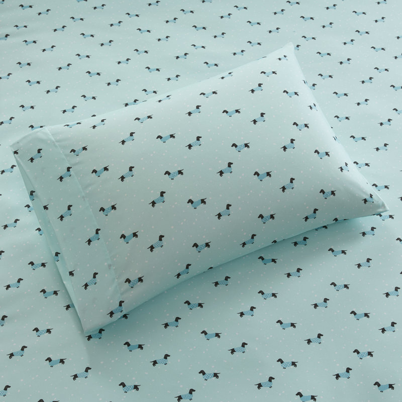  Ensemble de draps fantaisie, Ensemble de draps pour lit simple TG + drap-housse, Turquoise