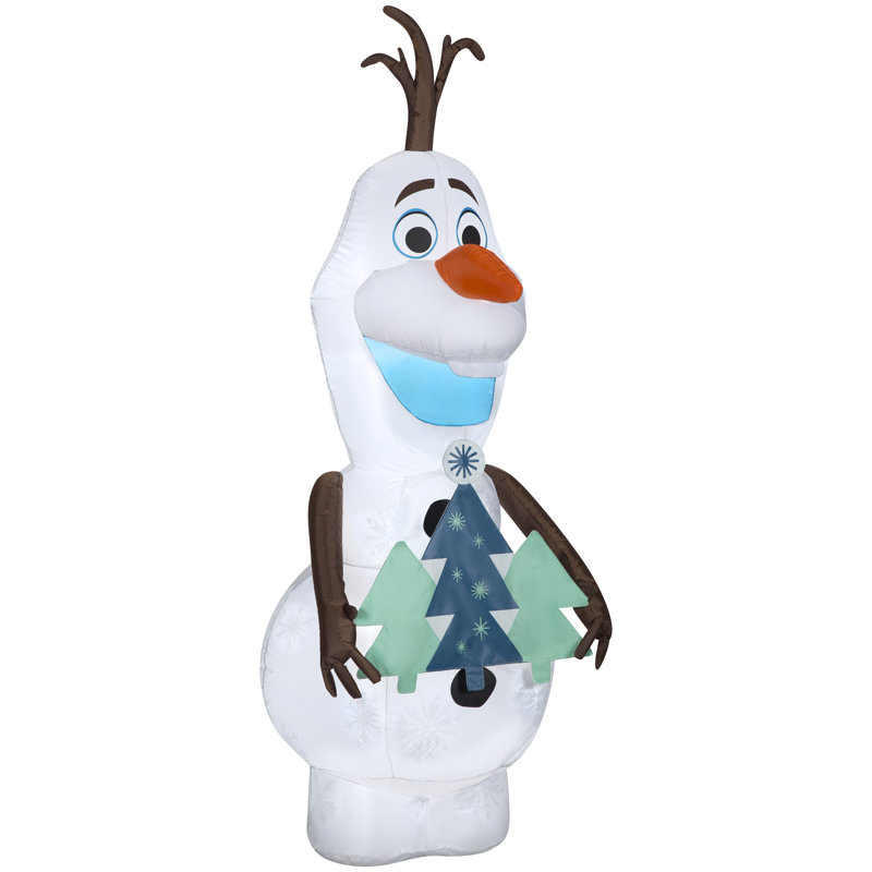 Décoration de Noël gonflable Olaf avec arbres de Noël