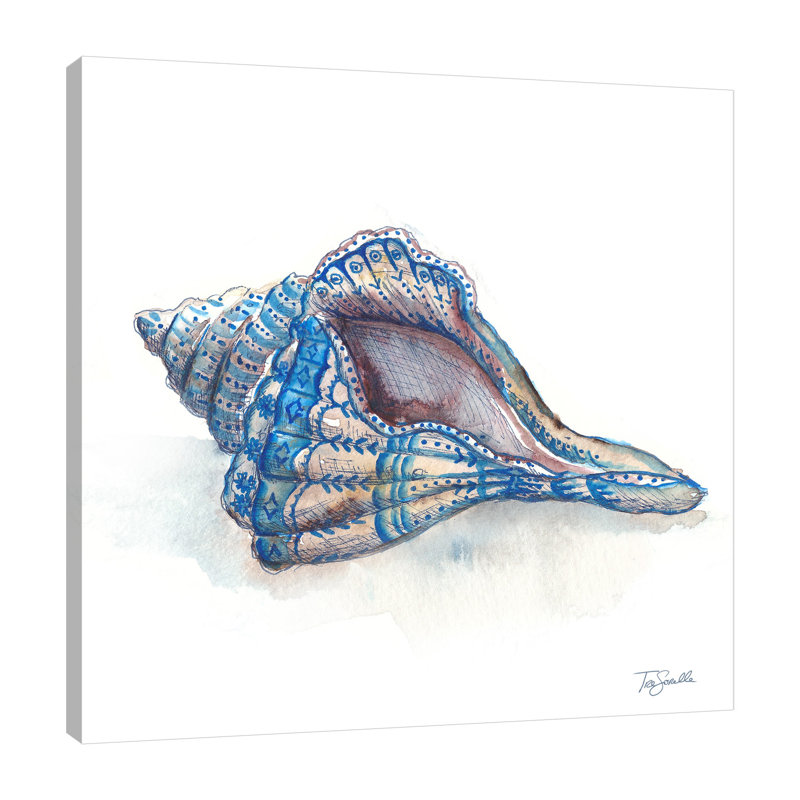 Bohemian Shells: Conch - reproduction d'art sur toile tendue, H 36 po x l 36 po x P 1,5 po