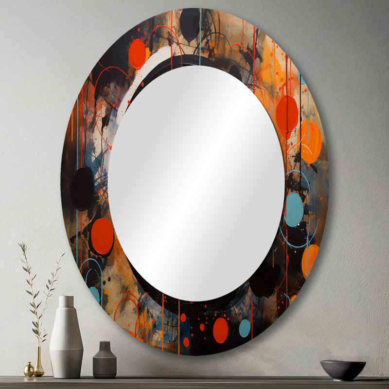 Fascinating Abstract Shapes II - Miroir mural ovale moderne, 43 po x 33 po