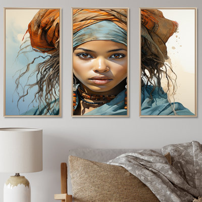 Somant Bantu femme africaine Portrait I - art mural tribal africain
