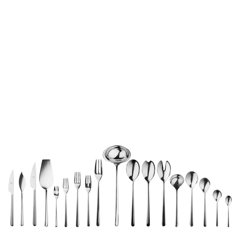 Linea Flatware Set - 151 Pieces - Stainless Steel, Silver