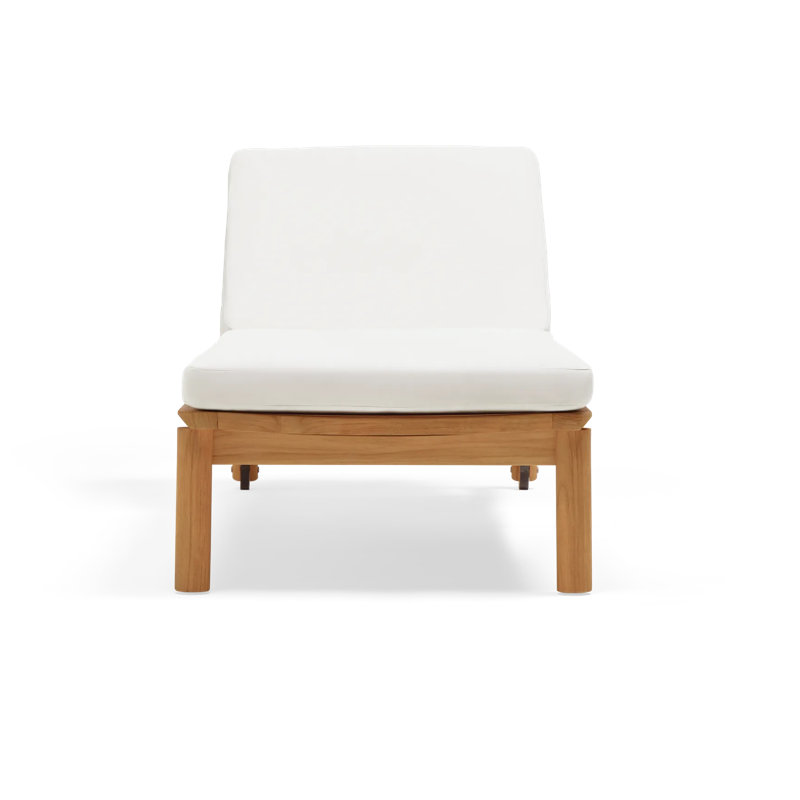 Haven Outdoor Teak Chaise Lounge, Sunbrella Canvas