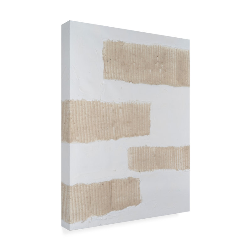 «Écru Textures I» par Michael Willett - reproduction sur toile tendue, H 19 po x l 14 po