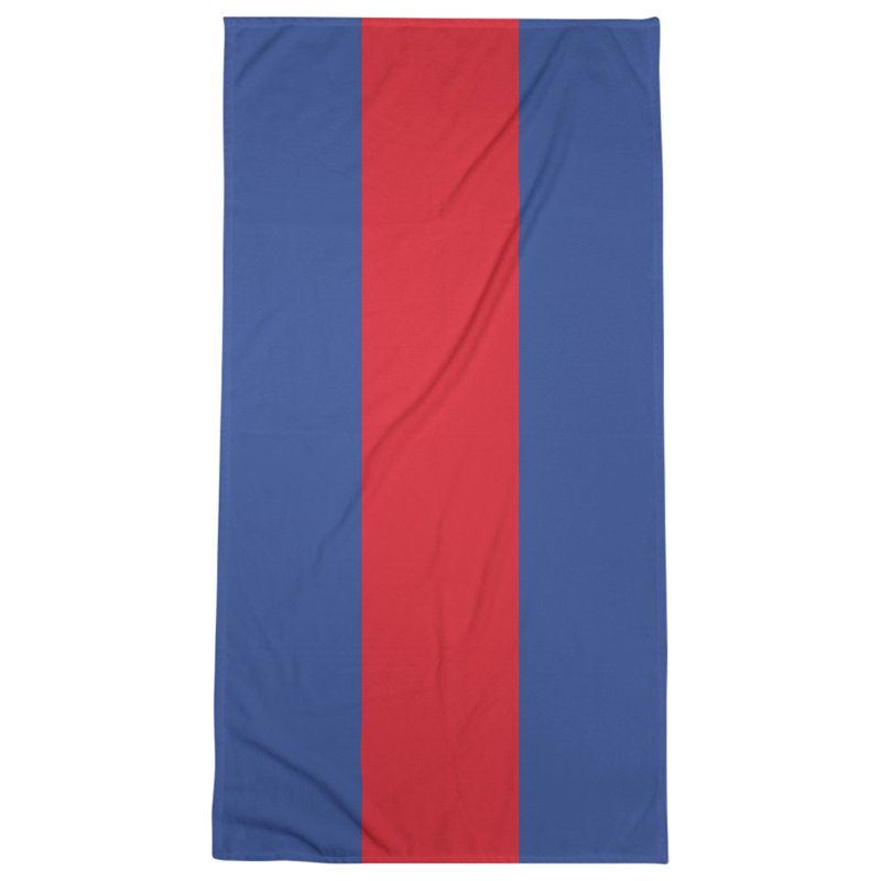 Bath Towel, Blue/Red/Blue, Polyester/Cotton