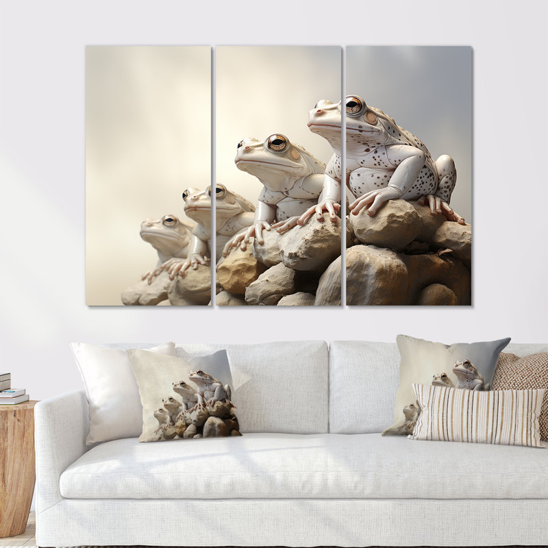 «Minimalist Frog Essence - Frogs & Toads», ensemble d'art sur toile, H 32 po x l 48 po