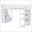 Lit mezzanine simple en bois de pin avec tiroirs de rangement et amp; Escaliers - sans sommier blanc-621125837