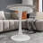 Marble-Top Round Side Table With Tapered Pedestal Base, Ideal For Living Room, Modern Minimalist Design-929306647