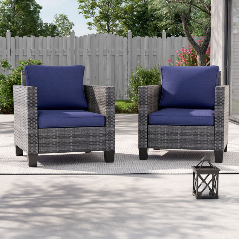 Chaise de patio avec coussins , Marine