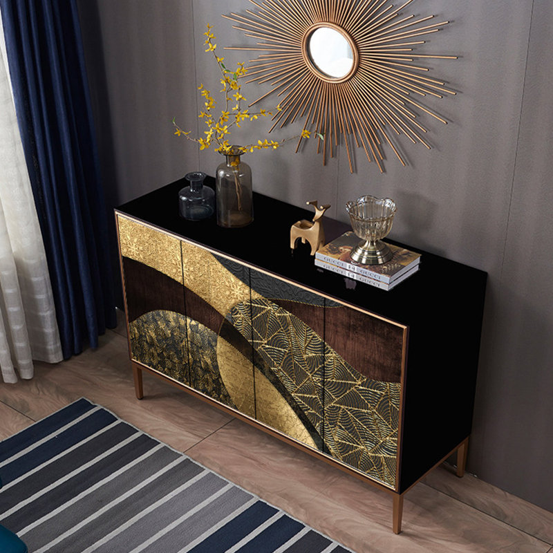 Buffet rétro en bois manufacturé doré, 59.06