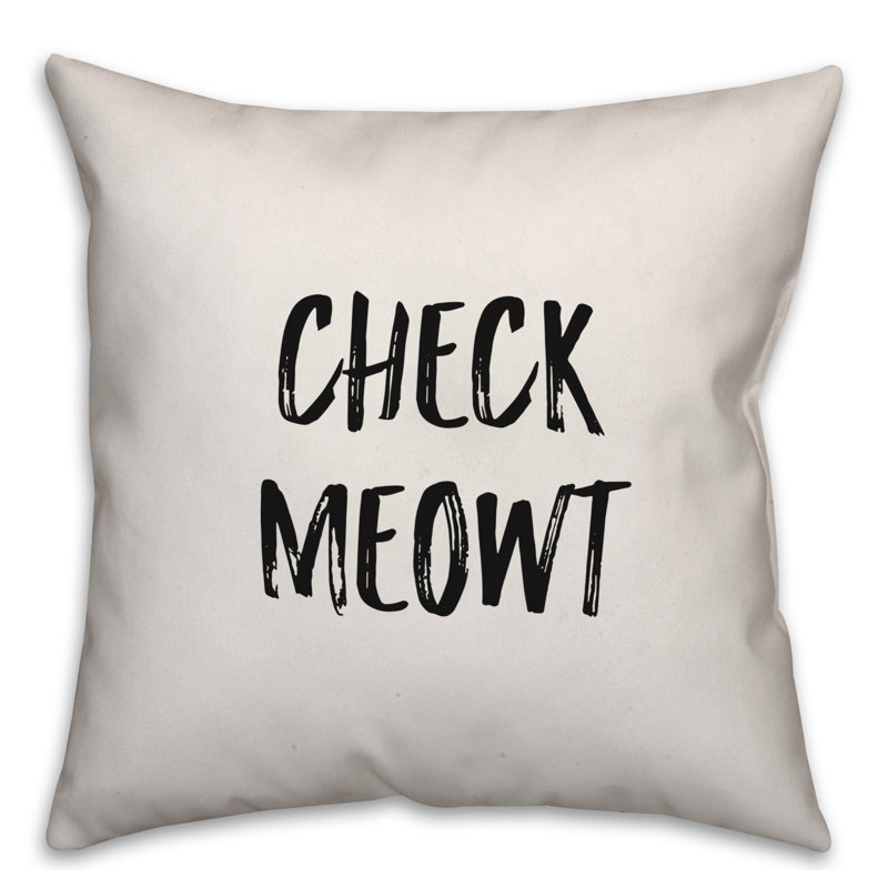 Coussin Check Meowt, 18 po x 18 po