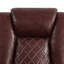 Causeuse inclinable en similicuir respirant rouge bourgogne avec console de rangement, porte-gobelets, port USB et base DEL-799363981