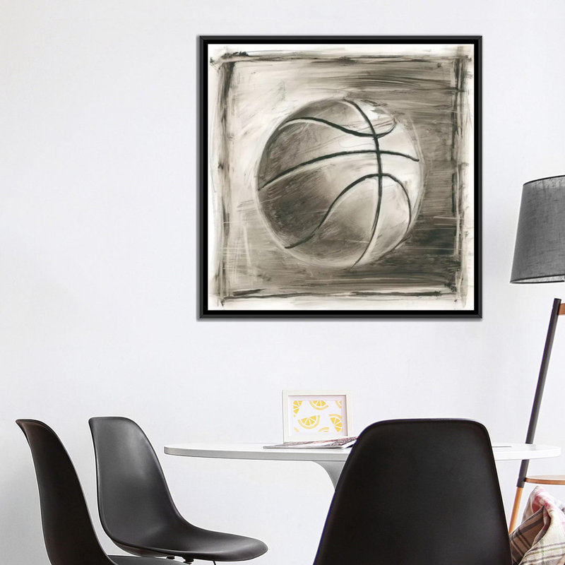 «Varsity II», impression sur toile, H 18 po x l 18 po x P 1,5 po, Toile avec cadre noir, Pas de tapis