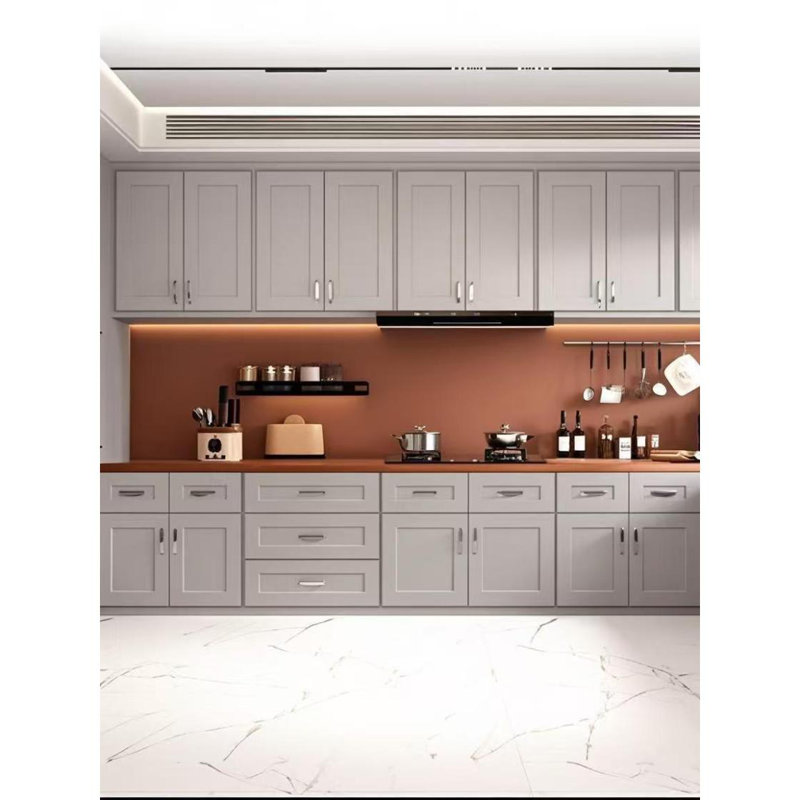 Armoire murale 1 porte et 2 tablettes en bois massif gris clair pour rangement dans la cuisine, salle de bain, buanderie, tablettes réglables prêtes à assembler (l 12 po x P 12 po x H 30 po)