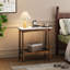 Table d'appoint rétro ardoise rétro brun rougeâtre avec tablette de rangement, petite table de bout pour le salon, petits espaces, maison de ferme, table de chevet mince