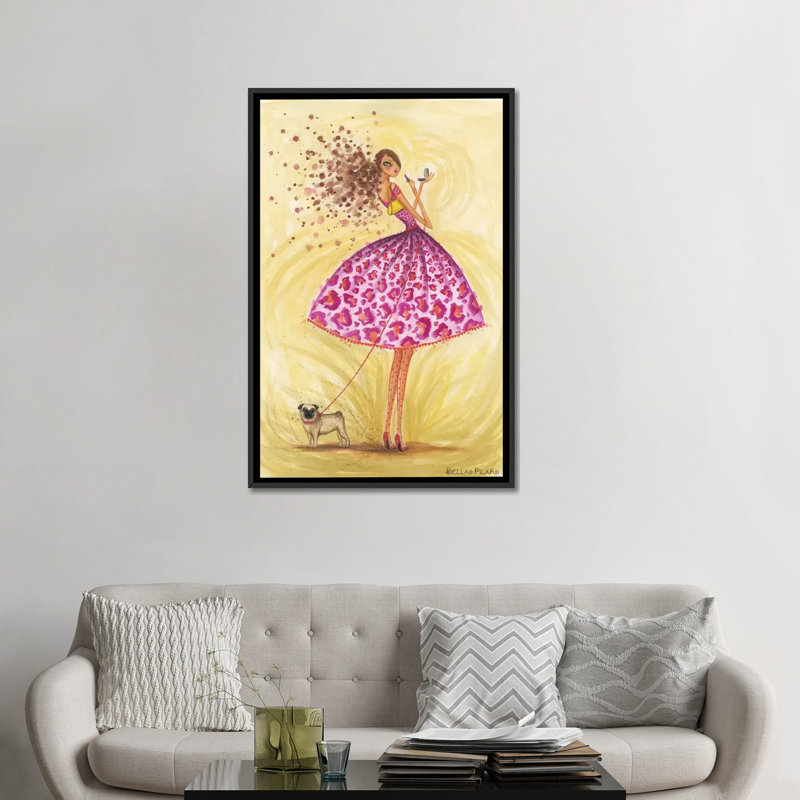 «Parkville» par Bella Pilar, reproduction sur toile, H 26 po x l 18 po x P 1,5 po, Toile encadrée noire, Pas de tapis