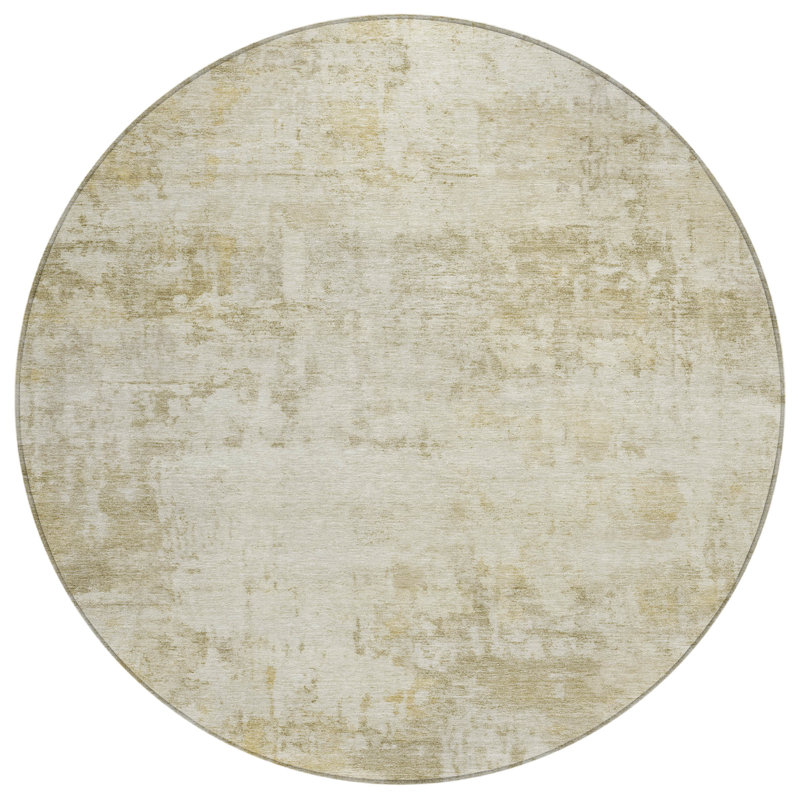 Machine Washable Indoor/Outdoor Mainor ACN2371 Abstract Rug, Round 8'