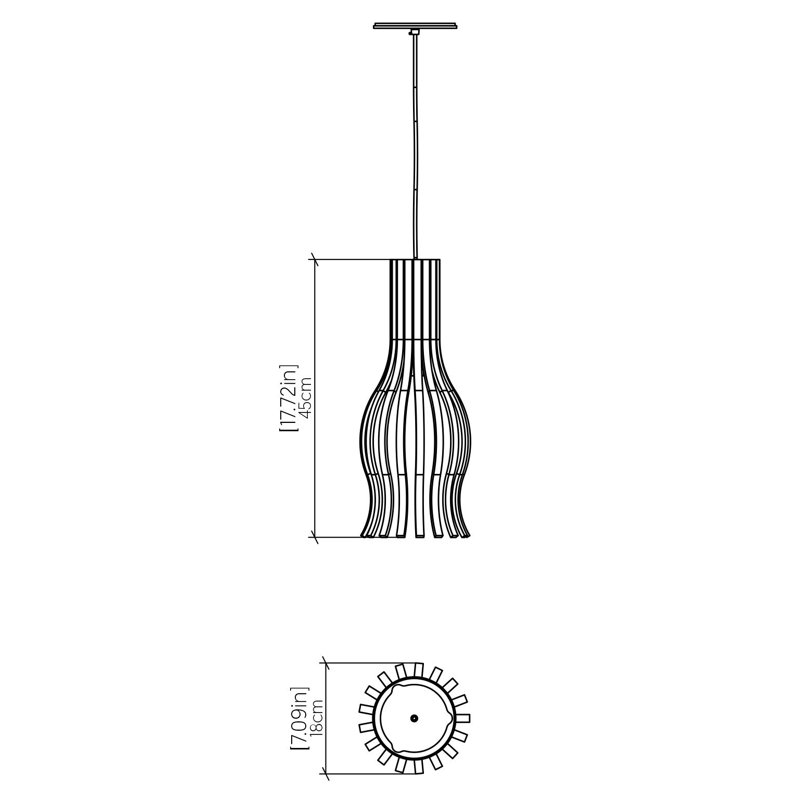 Luminaire suspendu ballon, Teck