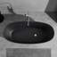 Baignoire de trempage autoportante en pierre artificielle pour salle de bain avec orifice de trop-plein-78574805