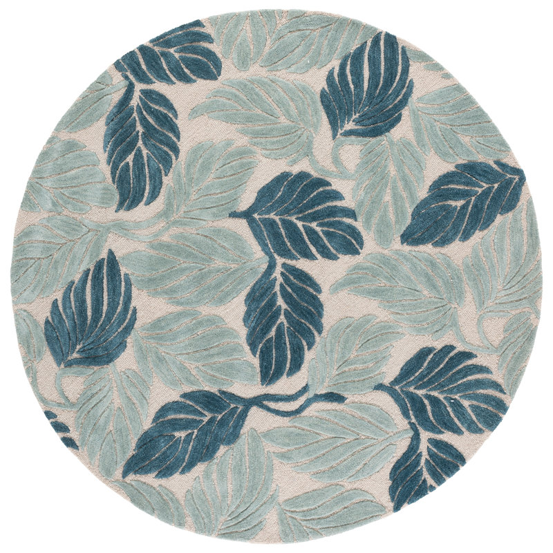 Jardin Hand Tufted Wool; Cotton Floral Indoor Rug, Round 6'