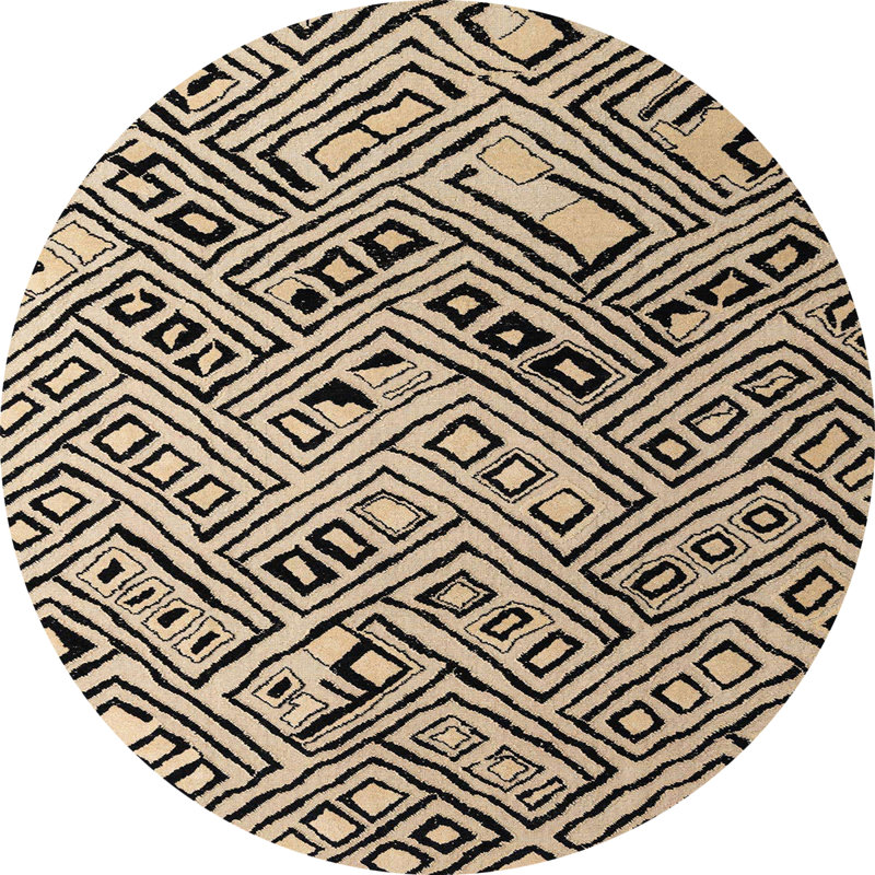 Abstract Indoor Rug, Round 8'