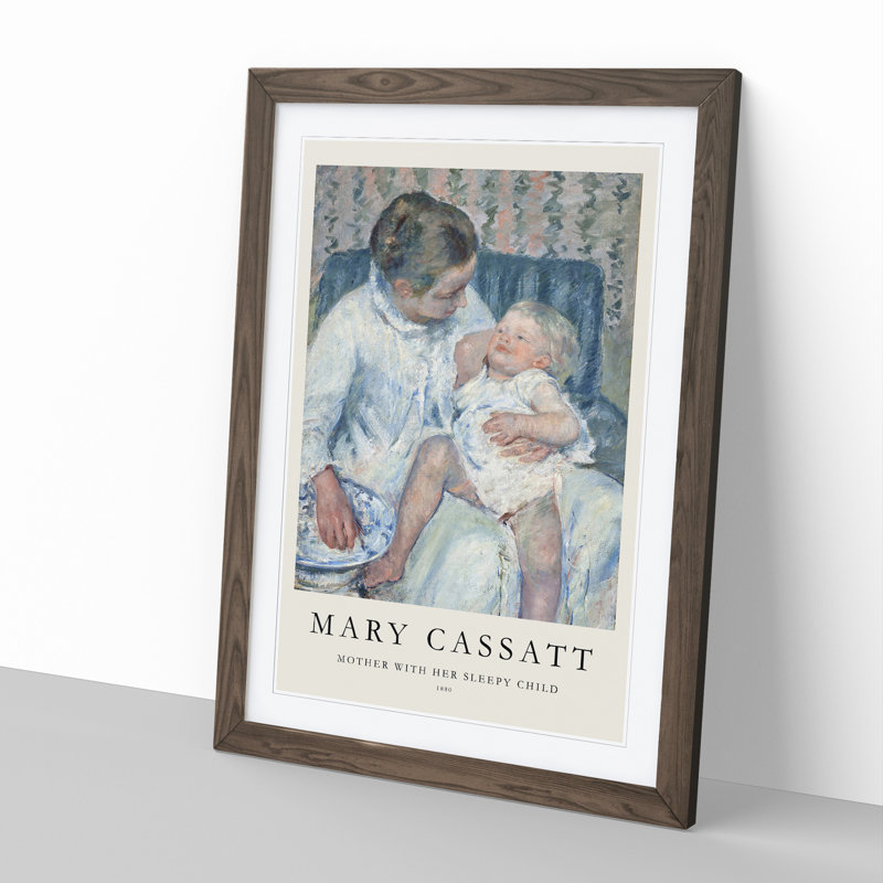 Childs Bath Time by Mary Cassatt - Picture Frame Art Prints, Walnut, 48cm H x 36cm W x 2cm D