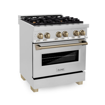 ZLINE 30 in. Autograph Edition Dual Fuel Range in Stainless Steel with Accents -  RAZ-30-CB