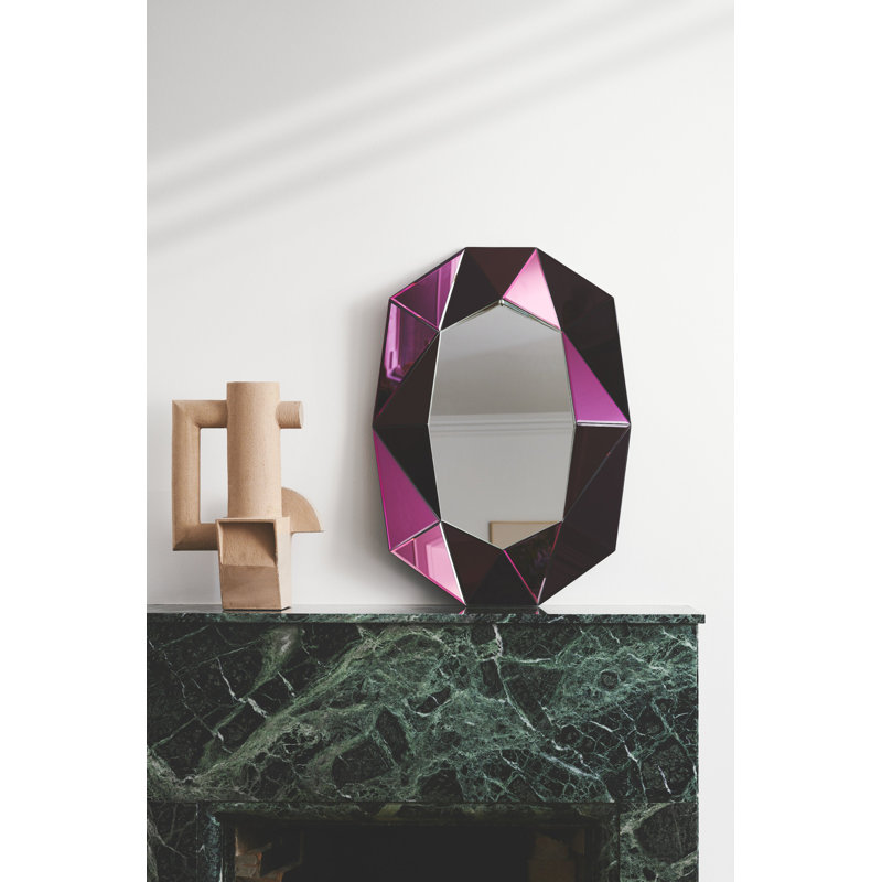 Diamond Manufactured Wood Floor/Wall Mirror, Silver, 22.7" x 31.5"