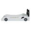 Wood Twin Size Race Car-Shaped Platform Bed With LED And Upholstered Backrest, White
