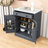 Chic Freestanding Storage Cabinet with Drawer, Adjustable Shelves and Faux Marble Top-178068777