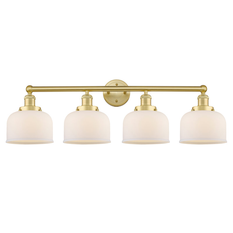 Éclairage pour meuble-lavabo à 4 lumières à intensité variable Annagene, Blanc mat, Or satiné