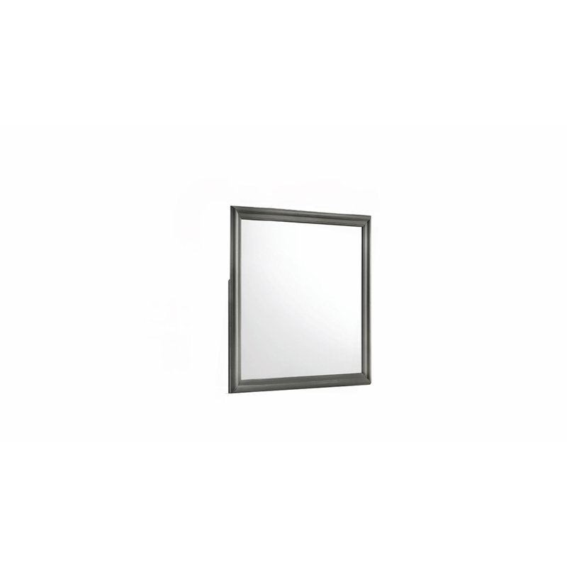 Miroir de style moderne Blaze en bois (seulement miroir), Gris métallisé