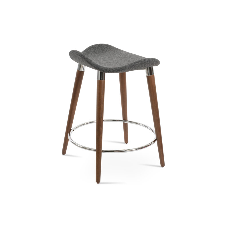 Tabouret de comptoir en bois Falcon GZ, Gris foncé