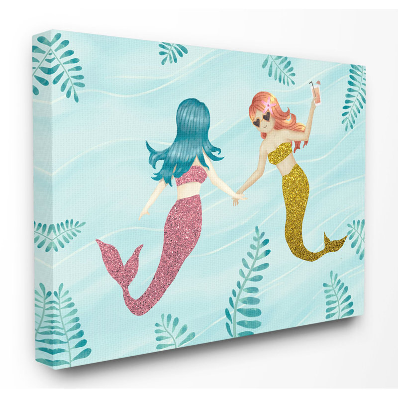 «Reposa Mermaid Hangout Art», H 36 po x l 48 po x P 1,5 po, Toile tendue