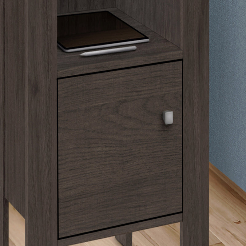 Table d'appoint, table d'appoint, table de bout, table de chevet, lampe, stratifié de rangement, transitionnel, Marron foncé