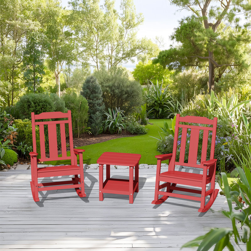Ensemble de 2 chaises Adirondack à bascule Wolak, Rose
